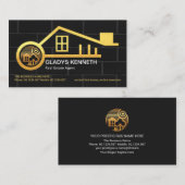 Gold New Home Key onroerend goed Visitekaartje (Voorkant / Achterkant)