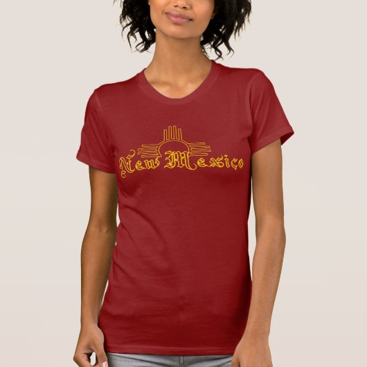 Gold New Mexico Script & Zia T-shirt (Voorkant)