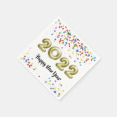 Gold New Year 2022 Balloons Colorful Confetti Servet (Hoek)