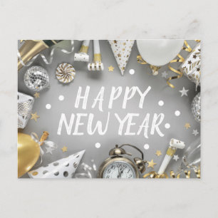 Gold New Year Party New YYear Day Clipart Briefkaart