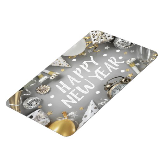 Gold New Year Party New YYear Day Clipart Magneet (Linkerzijde)