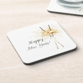 Gold New Year's Eve Day Celebration Sparklers Bier Onderzetter (Linkerzijde)