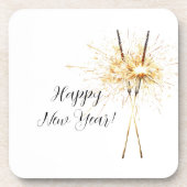 Gold New Year's Eve Day Celebration Sparklers Bier Onderzetter (Voorkant)