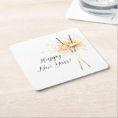 Gold New Year's Eve Day Celebration Sparklers Kartonnen Onderzetters (Schuin)