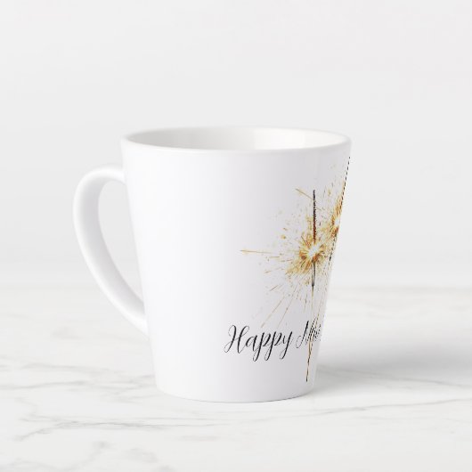 Gold New Year's Eve Day Celebration Sparklers Latte Mok (Linkerhoek)