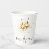Gold New Year's Eve Day Celebration Sparklers Papieren Bekers (Voorkant)