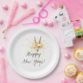 Gold New Year's Eve Day Celebration Sparklers Papieren Bordje (Feest)