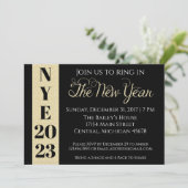 Gold New Years Eve Invitation Kaart (Staand voorkant)