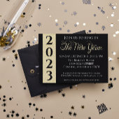Gold New Years Eve Invitation Kaart