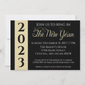 Gold New Years Eve Invitation Kaart (Voorkant)