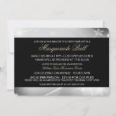 Gold New Years Eve Masquerade Ball Kaart (Achterkant)