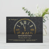 Gold New Year's Party Invitation Kaart (Staand voorkant)