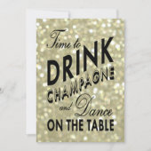 Gold New Year's Time to Drink Champagne Invitation Kaart (Voorkant)