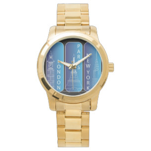 Gold "New York, Parijs, Londen" Dames Horloge