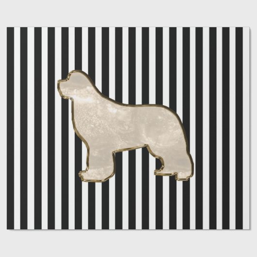 Gold Newfoundland Dog Gift Wrap Cadeaupapier (Vlak)