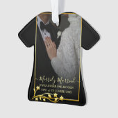 Gold Night Stars Lijst kerstbruiloft Foto Ornament (voorkant)