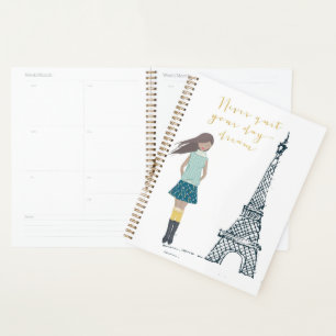 Gold "Nooit eindigen met je dagdroom" Zwarte Meisj Planner