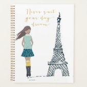 Gold "Nooit eindigen met je dagdroom" Zwarte Meisj Planner (Voorkant)