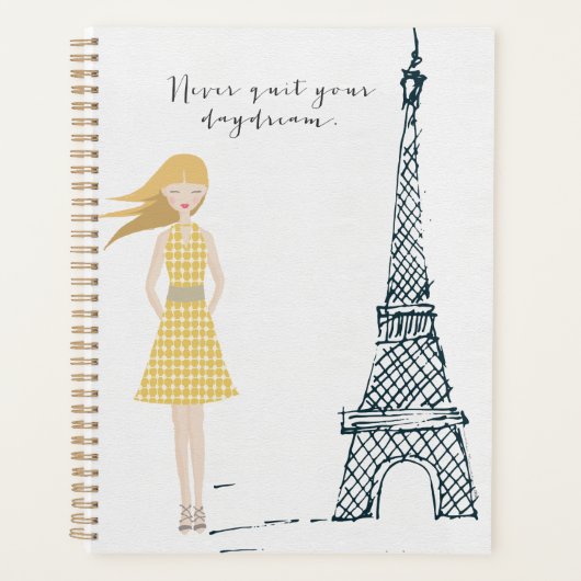 Gold "Nooit eindigen met uw dagdroomprijsopgave" Planner (Voorkant)