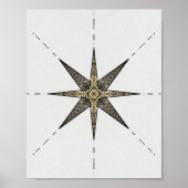 Gold North Star 8x10-inch Poster (Voorkant)