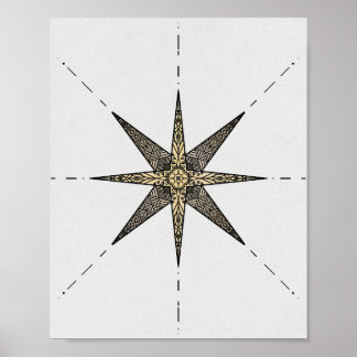 Gold North Star 8x10-inch Poster