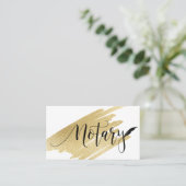 *~* Gold NOTARY FOTO Pen Feather Signaleringsmidde Visitekaartje (Staand voorkant)