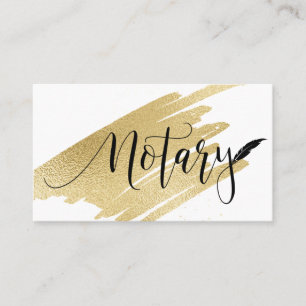 *~* Gold NOTARY FOTO Pen Feather Signaleringsmidde Visitekaartje