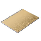 Gold Notebook with Glitter Edges – Glam Chic Notitieboek (Linkerzijde)