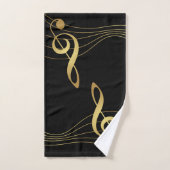 Gold Notes Muziekhanddoeken - De Treble Clef: Bad Handdoek (Handdoek)