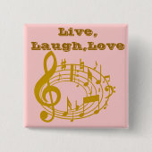 Gold Notes_ Vierkante Button 5,1 Cm (Voorkant)