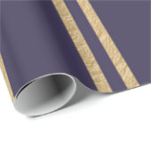 Gold Nugget Stripes op een marineblauwe achtergron Cadeaupapier (Rol Hoek)