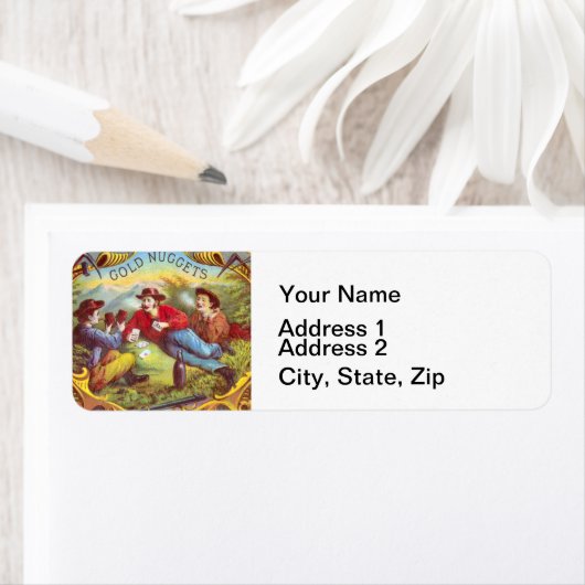 Gold Nuggets Antiek Sigar Label (Insitu)