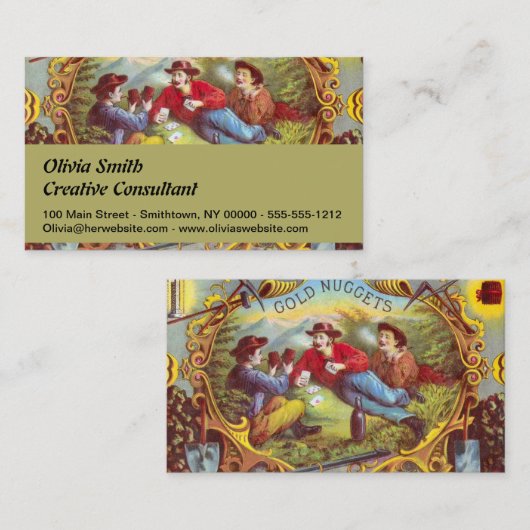 Gold Nuggets Antiek Sigar Label (Voorkant / Achterkant)