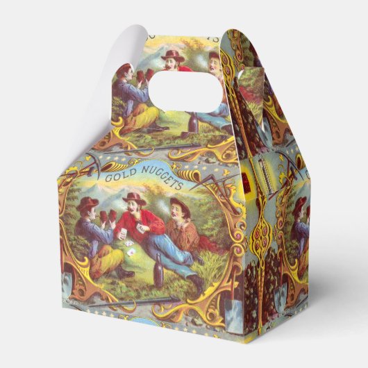 Gold Nuggets Antiek Sigar Label Bedankdoosjes (Voorkant Zijde)