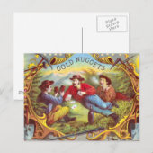 Gold Nuggets Antiek Sigar Label Briefkaart (Voorkant / Achterkant)