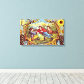 Gold Nuggets Antiek Sigar Label Canvas Afdruk (Insitu (Houten vloer))