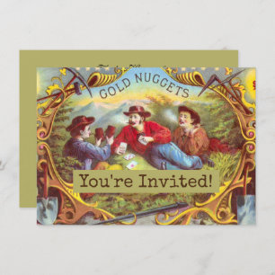 Gold Nuggets Antiek Sigar Label Kaart