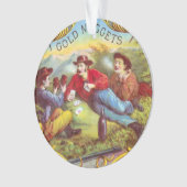 Gold Nuggets Antiek Sigar Label Ornament (voorkant)