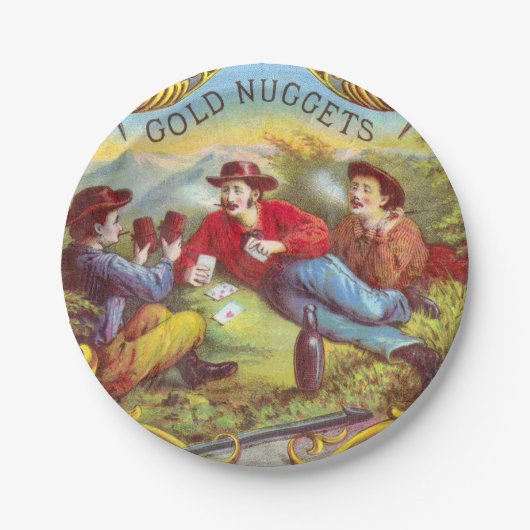 Gold Nuggets Antiek Sigar Label Papieren Bordje (Voorkant)