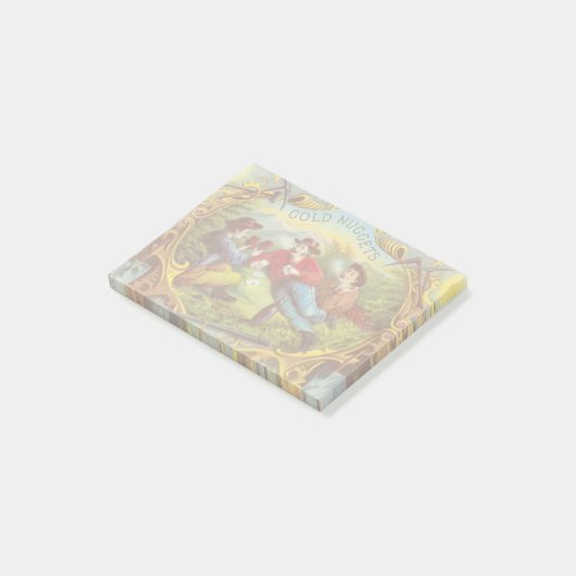 Gold Nuggets Antiek Sigar Label Post-it® Notes (Schuin)
