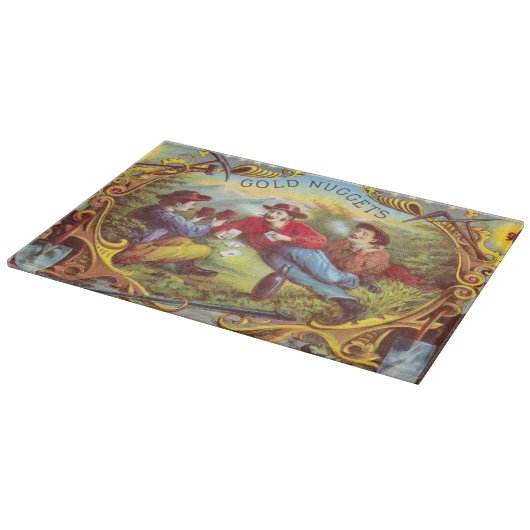Gold Nuggets Antiek Sigar Label Snijplank (Hoek)