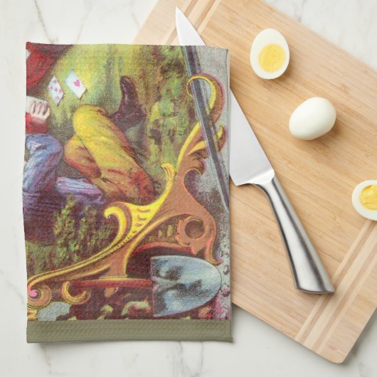 Gold Nuggets Antiek Sigar Label Theedoek (Quarter Fold)