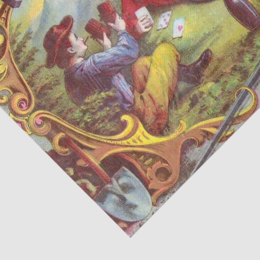 Gold Nuggets Antiek Sigar Label Tissuepapier (Detail)