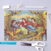 Gold Nuggets Antiek Sigar Label Tissuepapier (Craft)