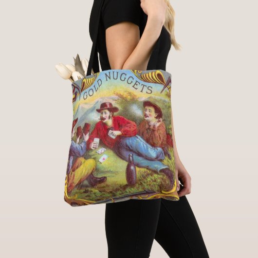 Gold Nuggets Antiek Sigar Label Tote Bag (Dichtbij)