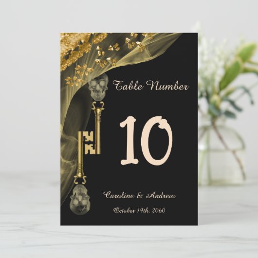 Gold Nuggets Enge Skulls Tafelnummers (Staand voorkant)