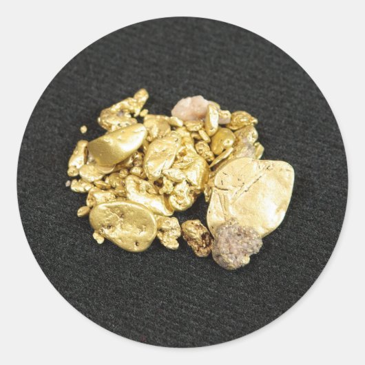 Gold Nuggets Ronde Sticker (Voorkant)