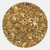 Gold Nuggets Ronde Sticker (Voorkant)