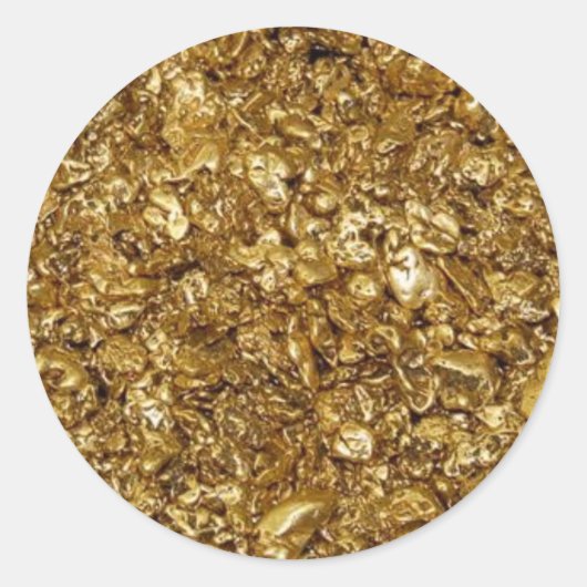 Gold Nuggets Ronde Sticker (Voorkant)