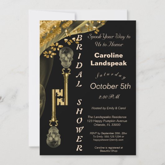 Gold Nuggets & Veil, Skeleton Keys Hallowedding in Kaart (Voorkant)